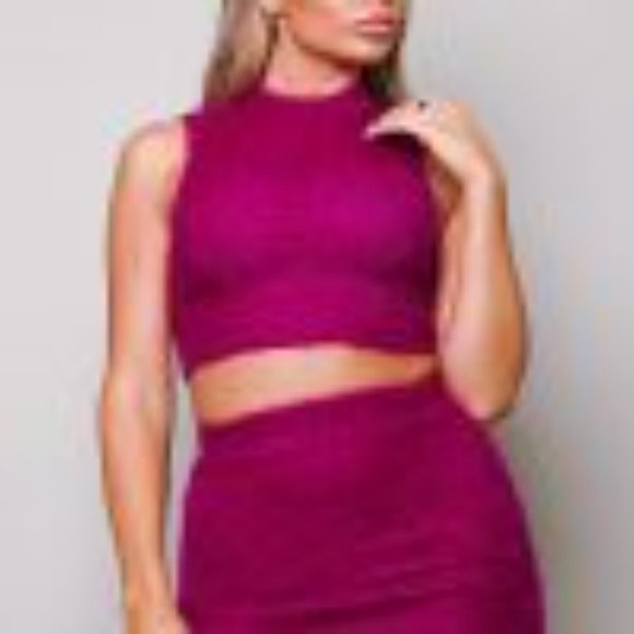 Sexy LuLu Fuzzy Midi Skirt & Razzle Dazzle Me Fuzzy Crop Top - Picture 5 of 5